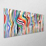 Canvas print Rainbow zebra, panoramic