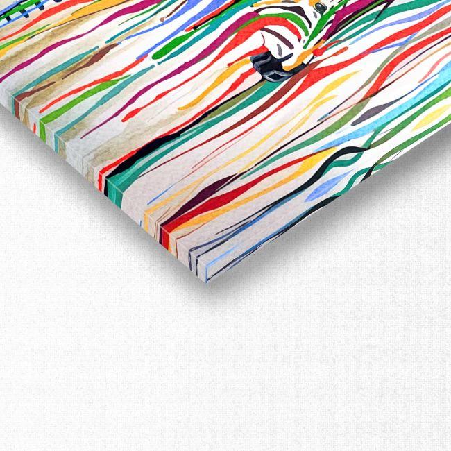 Canvas print Rainbow zebra, panoramic