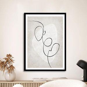 Abstract female form, Rose, poster