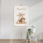 Canvas print baptism, Deer tee pee