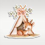 Wooden figure Little Deer tepee