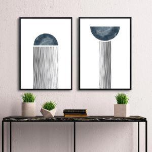 Pouring lines II poster 2ptych