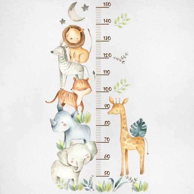 Cute African animal height stickers