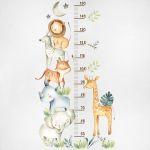 Cute African animal height stickers