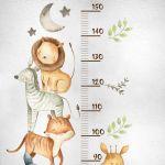 Cute African animal height stickers