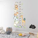 Cute African animal height stickers
