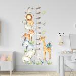 Cute African animal height stickers