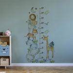 Cute African animal height stickers