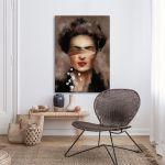 Canvas print Frida on brown