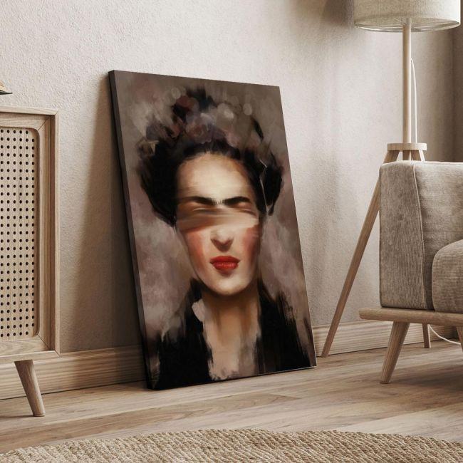 Canvas print Frida on brown