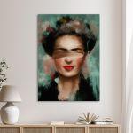 Canvas print Frida on green