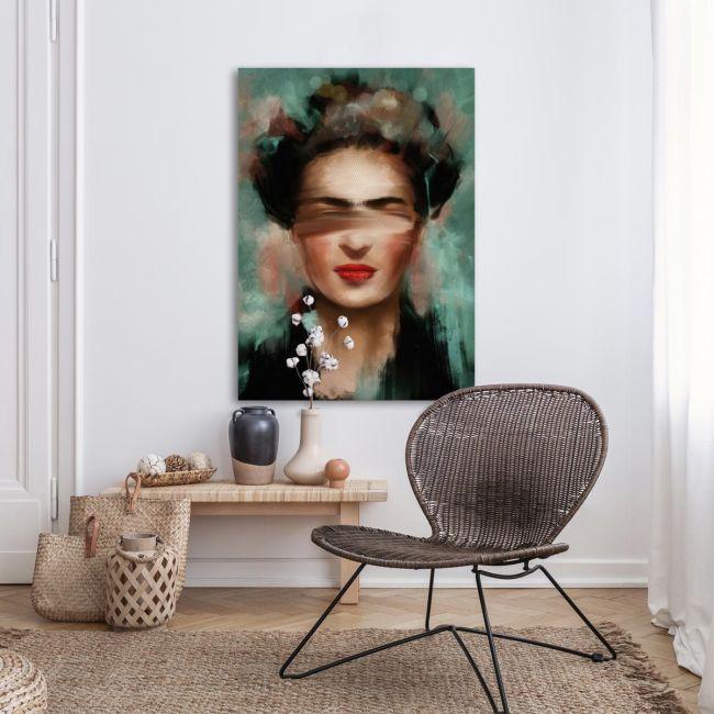 Πίνακας σε καμβά Frida on green