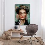 Πίνακας σε καμβά Frida on green