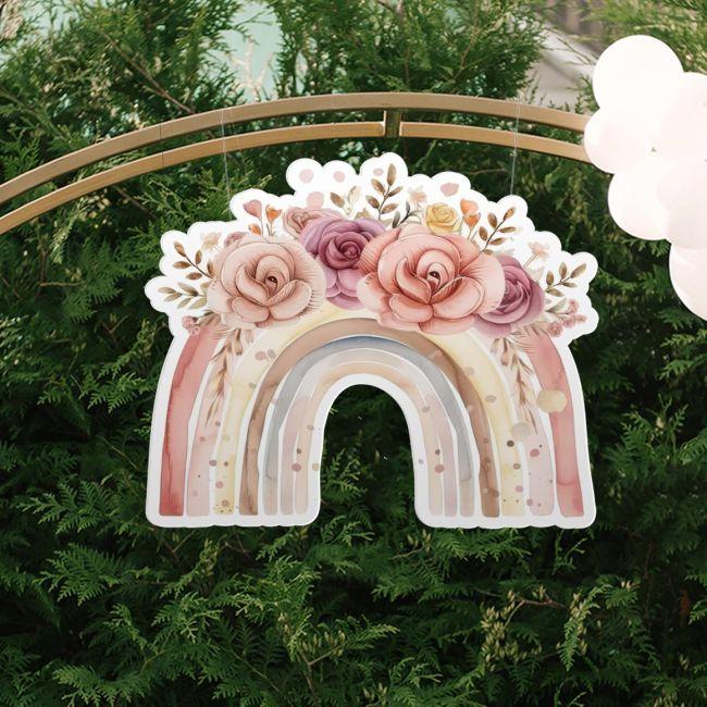 Ουράνιο τόξο watercolor roses, ξύλινο εκτυπωμένο