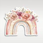 Wooden printed Rainbow Watercolor Roses