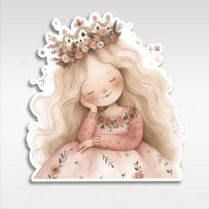 Cute Fairy Blonde Princess Crown decorative figure printed 2