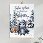 Canvas print baptism, Winter mouse