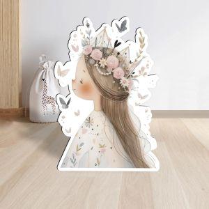 Cute Fairy Princess with flower crown, figure printed 2