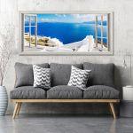 Canvas print Window with view, panoramic