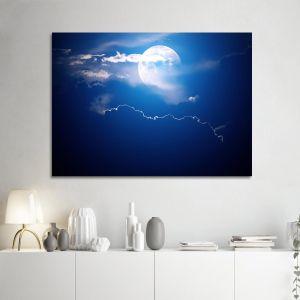 Canvas print Moon behind clouds