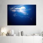 Canvas print Moon behind clouds