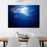 Canvas print Moon behind clouds