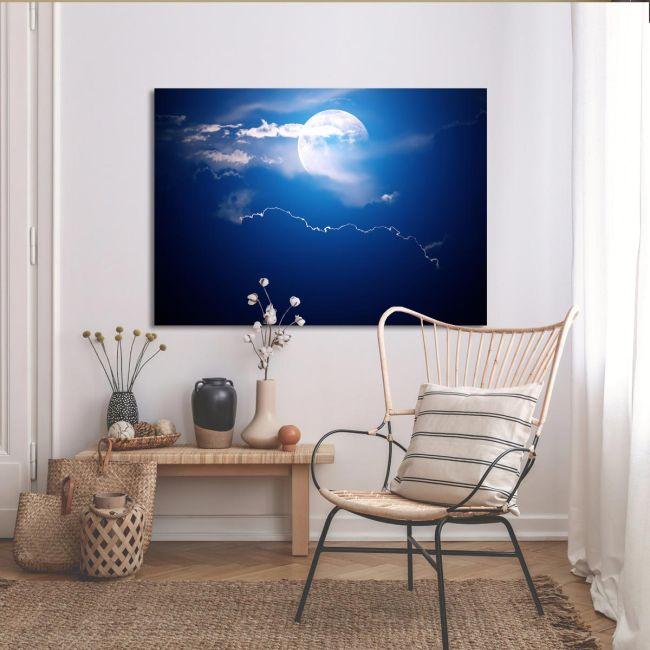 Canvas print Moon behind clouds
