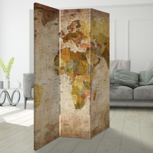 Room divider World map vintage