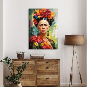 Πίνακας σε καμβά An impasto Frida Καμβάς τελαρωμένος Όψη 1 2
