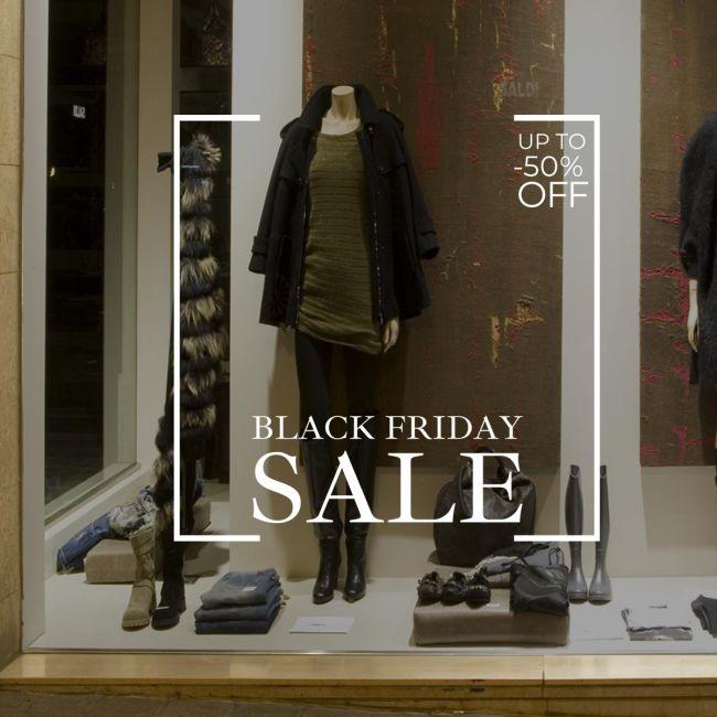 Αυτοκόλλητο Black Friday Banner, Black and White Minimalist 2