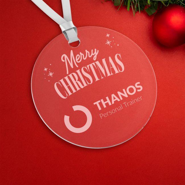 Plexiglas transparentMerry Christmas personalized text 2