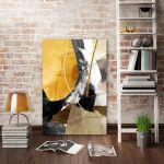 Πίνακας σε καμβά Abstract yellow and gray