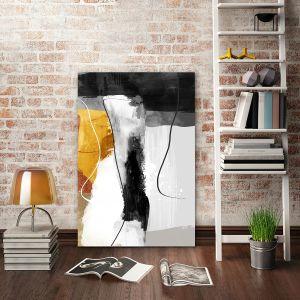 Canvas print Abstract Orange, gray, black