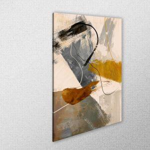 Πίνακας σε καμβά Abstract Orange brown black Καμβάς τελαρωμένος Όψη 1 2