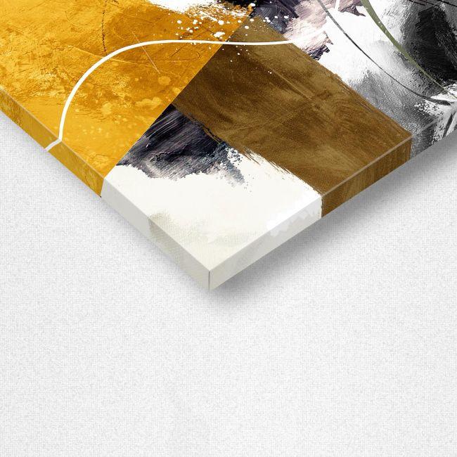 Canvas print Abstract Green, orange, black