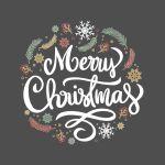 Christmas sticker, Merry Christmas word art 1