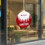 Χριστουγεννιάτικο αυτοκόλλητο, Μπάλα Xmas art 1