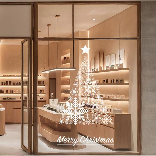 White Christmas tree sticker, art 1