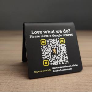 Plexiglass black stand, scan for menu 2