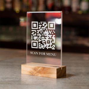 Plexiglass διάφανο, QR κωδικός άσπρος, Scan for menu 2