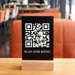 Plexiglass black stand, scan for menu