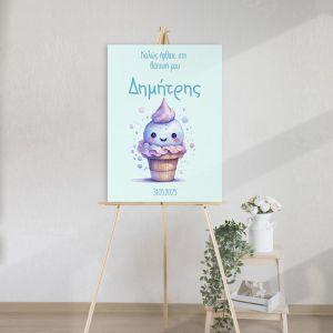 Canvas print baptism, Cup cake boy 2