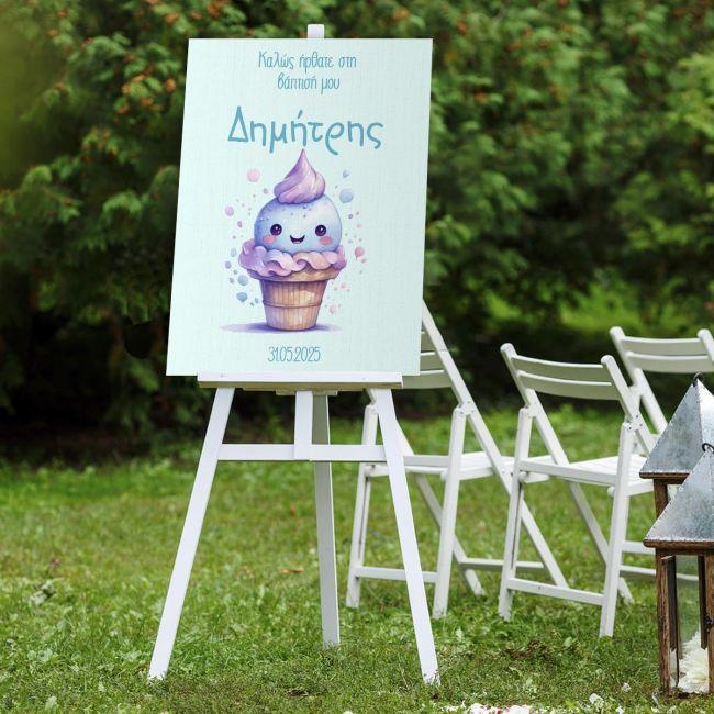 Canvas print baptism, Cup cake boy