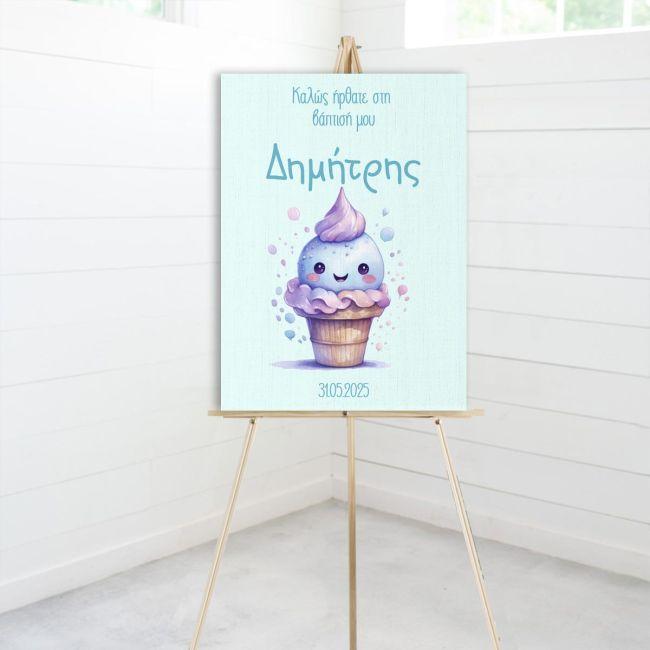 Canvas print baptism, Cup cake boy