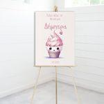 Canvas print baptism, Cup cake girl