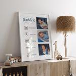 Birthday Posterwith 3 photos blueish