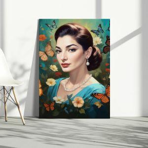 Canvas print Maria Callas with butterflies I