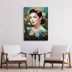 Canvas print Maria Callas with butterflies I