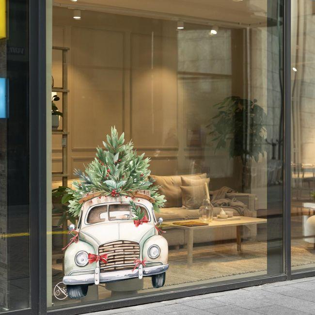 Χριστουγεννιάτικο αυτοκόλλητο, αυτοκίνητο με Χριστουγεννιάτικο δέντρο