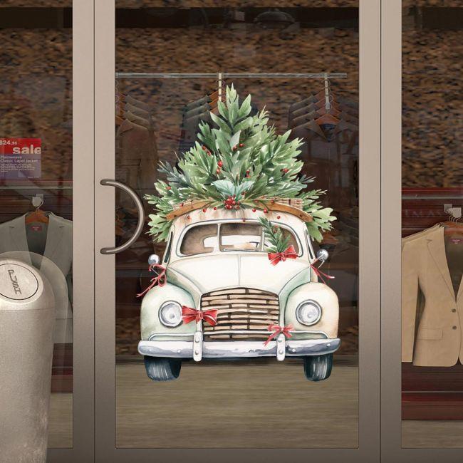 Χριστουγεννιάτικο αυτοκόλλητο, αυτοκίνητο με Χριστουγεννιάτικο δέντρο